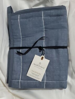 NWT Hearth & Hand With Magnolia Blue Windowpane Dish Drying Mat 18 In X 24 In